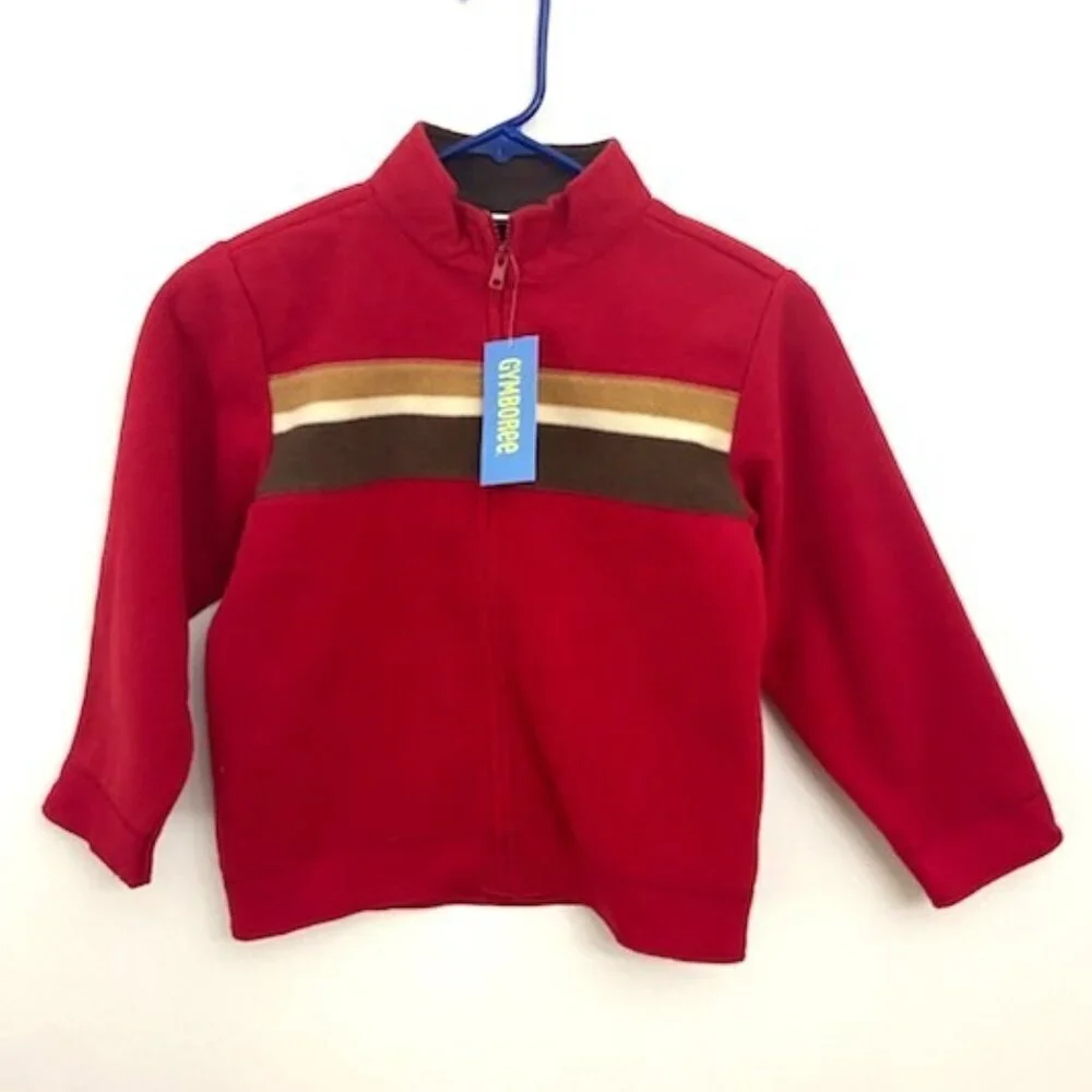 Gymboree‎ Boys Fleece Jacket Size S (5-6) Full Zip Fall Autumn Cozy Layer